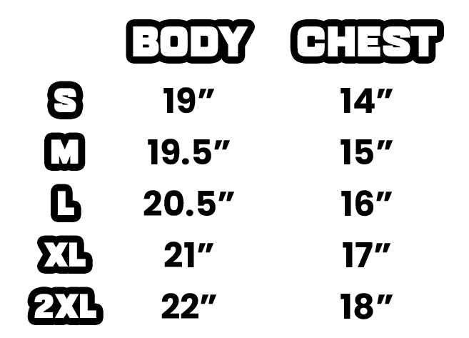  Size Chart